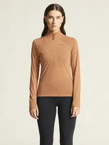 Craft Wool Hardloopshirt Lange Mouwen Oranje Melange Dames