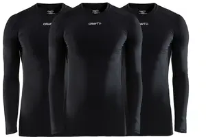 Craft Pro Control Comp Thermoshirt Lange Mouwen 3-pack Zwart Heren