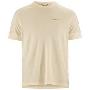 Craft Wool Hardloopshirt Korte Mouwen Beige Melange Heren