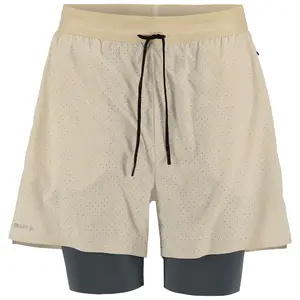 Craft Hypervent 2-IN-1 Hardloopbroek Kort Beige Heren