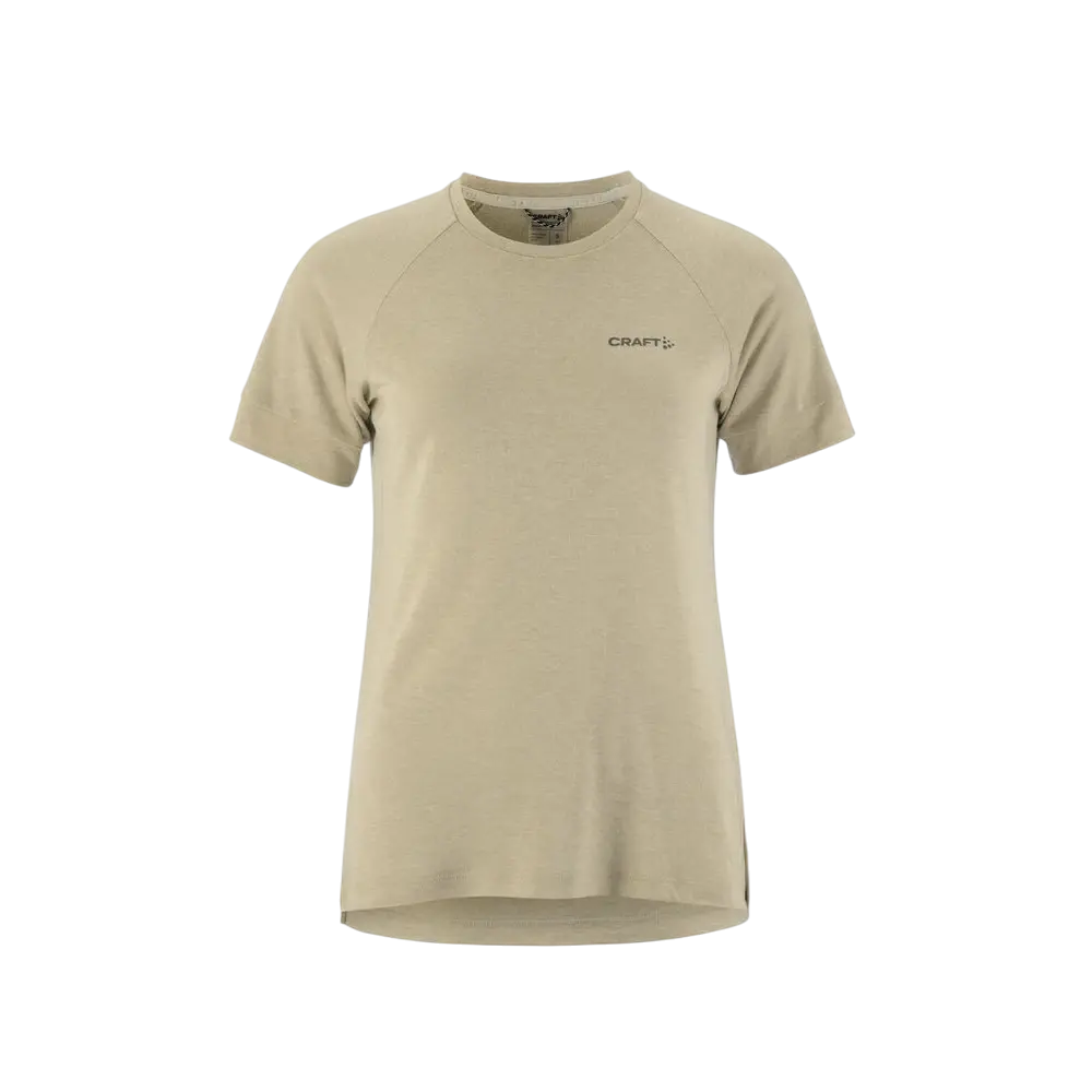 CRAFT Wool Hardloopshirt Korte Mouwen Lichtbruin Melange Dames