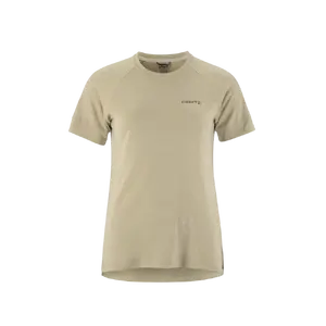 CRAFT Wool Hardloopshirt Korte Mouwen Lichtbruin Melange Dames