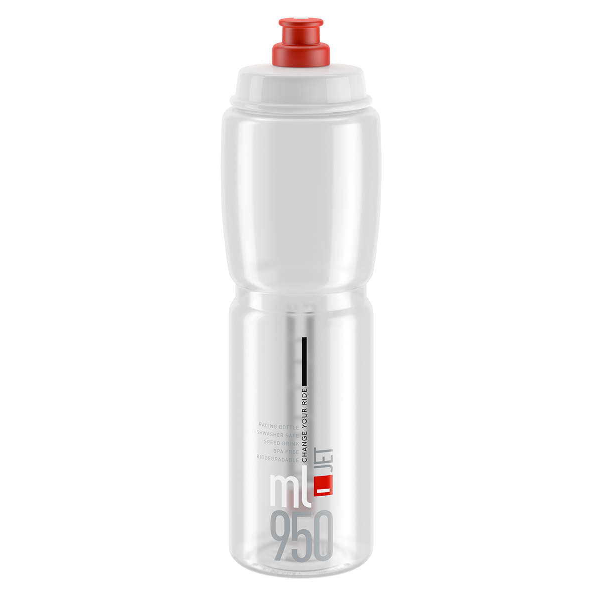 Elite Jet Logo Bidon Transparant/Rood 950ml