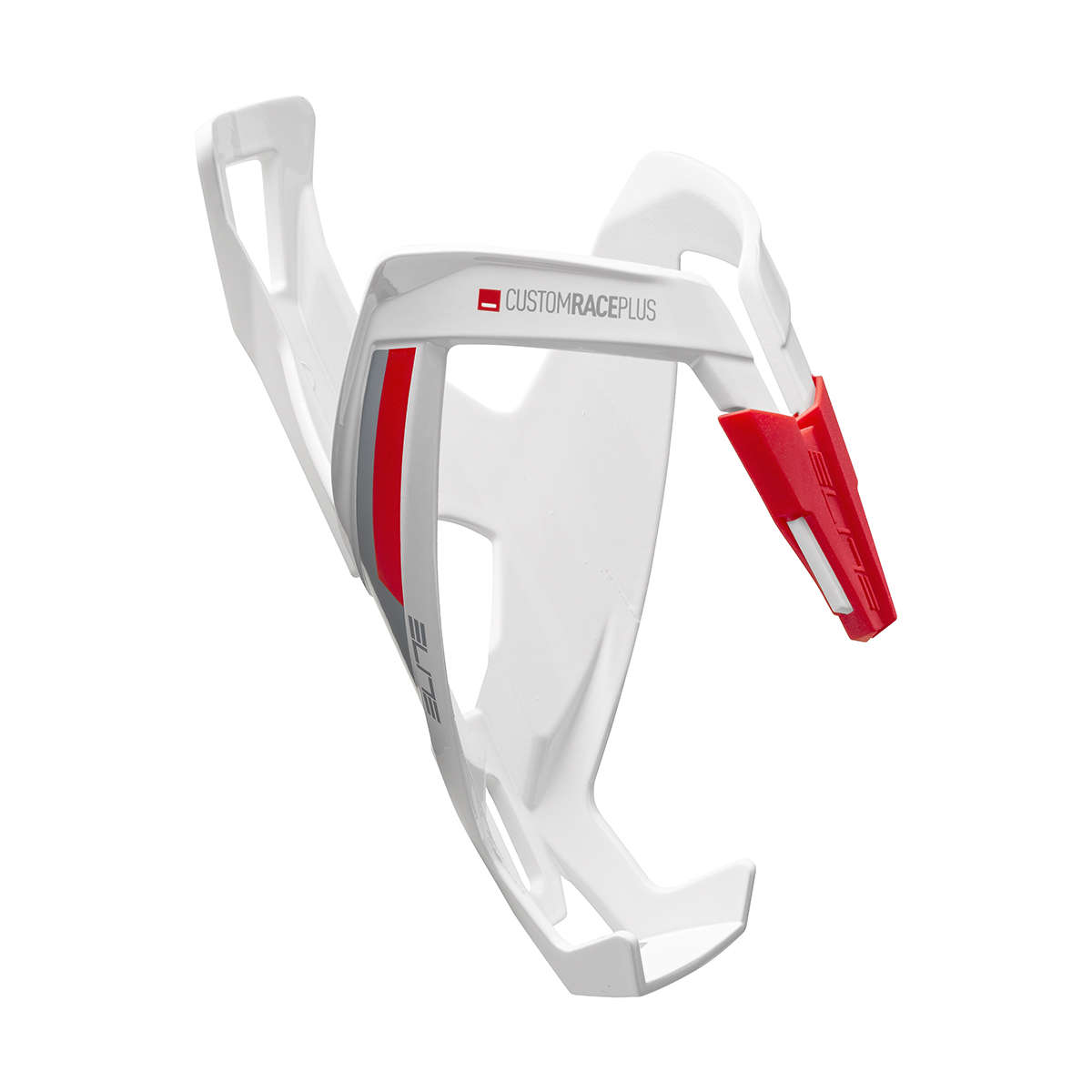 Elite Custom Race+ Logo Bidonhouder Glossy Wit/Rood