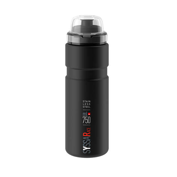 Elite Syssa Race Bidon RVS Mat Zwart 750ml