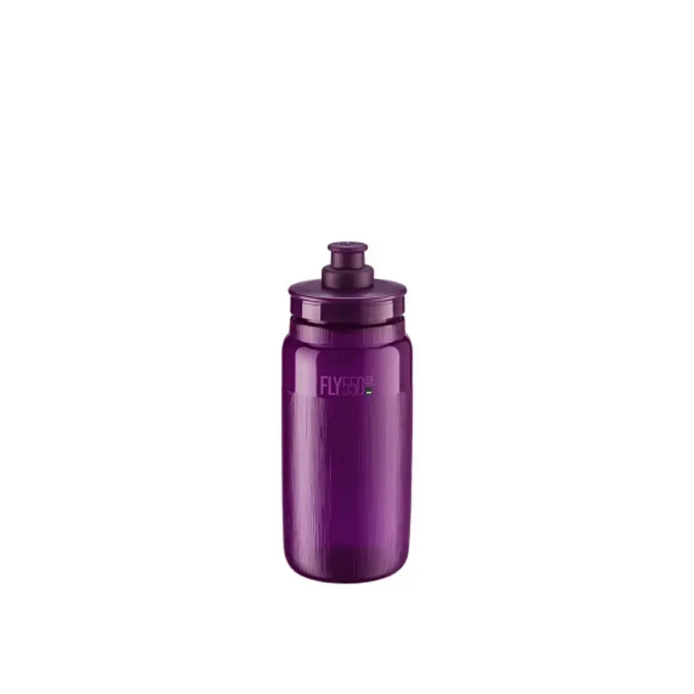 ELITE Fly Tex Logo Bidon Transparant Paars/Grijs 550ml