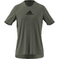 adidas 3 Stripes Back Hardloopshirt Korte Mouwen Donkergroen Heren