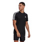 adidas 3 Stripes Hardloopshirt Korte Mouwen Zwart/Wit Heren