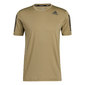 adidas 3-Stripes Training Hardloopshirt Korte Mouwen Groen Heren
