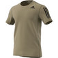 adidas 3-Stripes Training Hardloopshirt Korte Mouwen Groen Heren