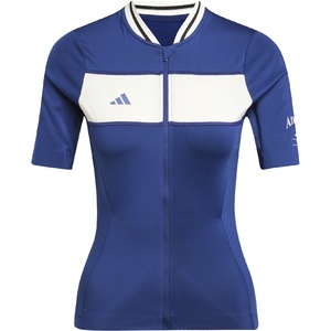 adidas Tempo 3-Stripes Legacy Fietsshirt Korte Mouwen Donkerblauw/Wit Dames