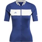 adidas Tempo 3-Stripes Legacy Fietsshirt Korte Mouwen Donkerblauw/Wit Dames