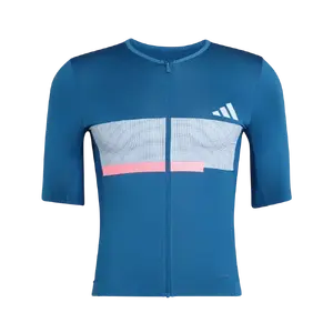 adidas Tempo Neo Herit Fietsshirt Korte Mouwen Blauw Heren