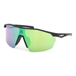 adidas Anemos Lite Sport Zonnebril Mat Zwart met Green Mirror Lens