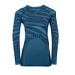 Odlo Performance Blackcomb Warm SUW Crew Neck Thermoshirt Lange Mouwen Blau