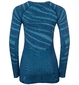 Odlo Performance Blackcomb Warm SUW Crew Neck Thermoshirt Lange Mouwen Blau