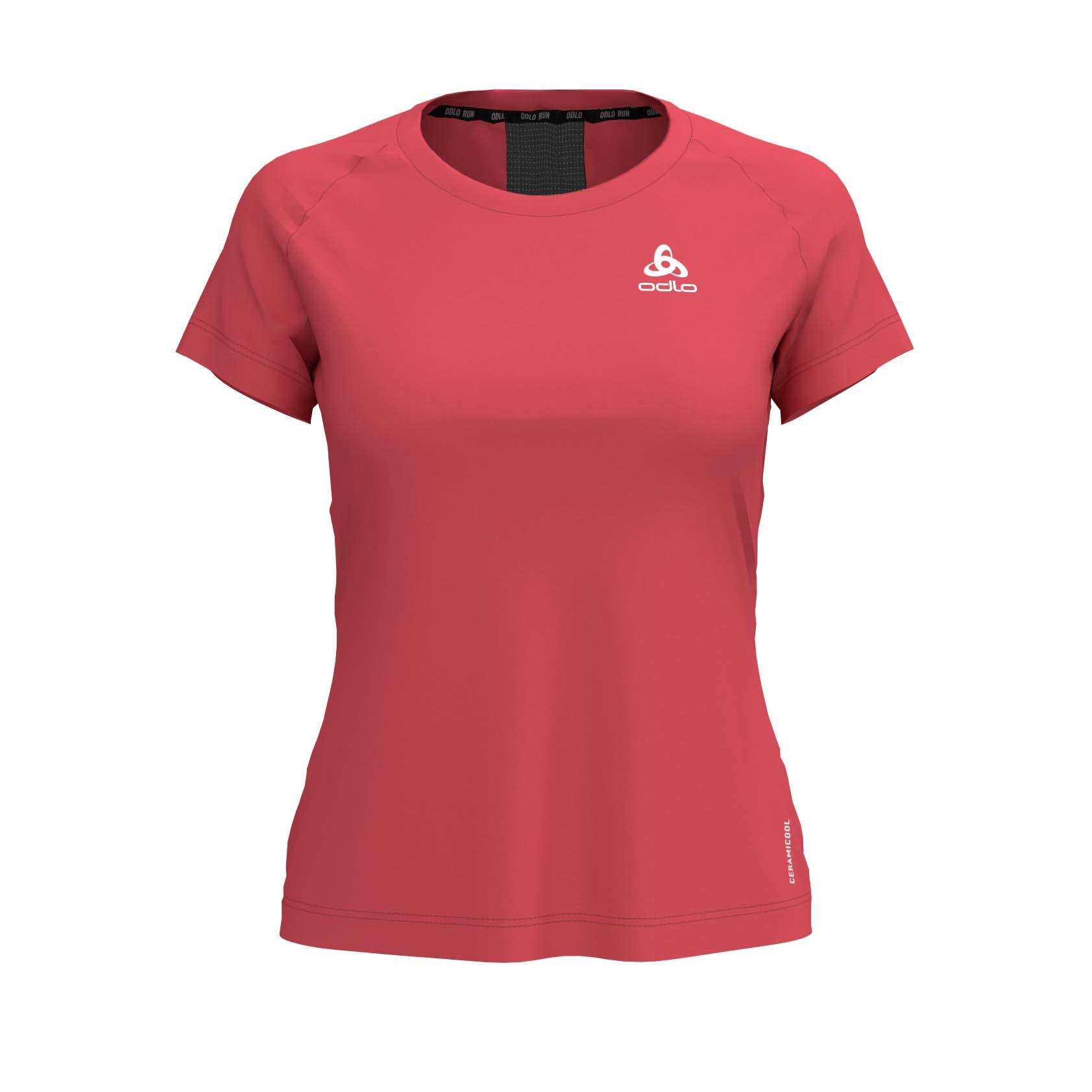 Odlo Ceramicool Element BL Hardloopshirt Korte Mouwen Rood Dames