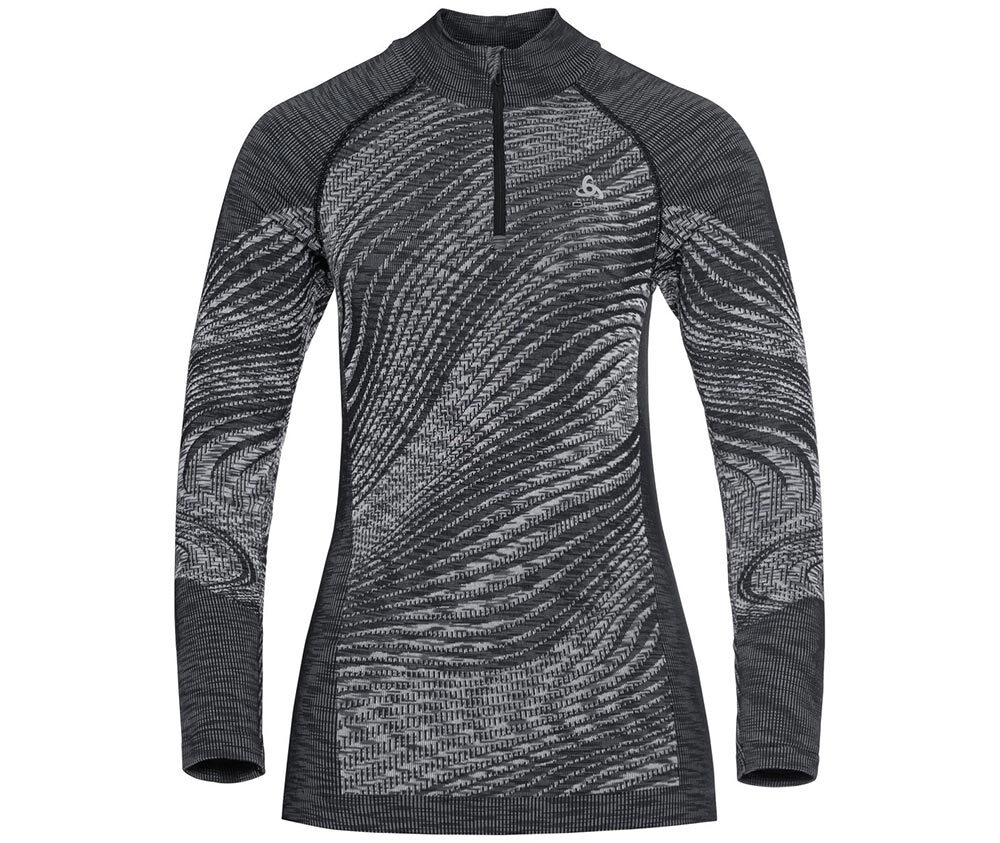 Odlo Blackcomb Eco BL Turtle Neck Thermoshirt Lange Mouwen Zwart/Grijs Dame