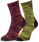 Odlo Ceramicool Run Graphic Micro Crew 2-pack Hardloopsokken Donkerrood/Gro