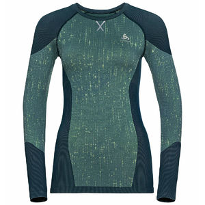 Odlo Blackcomb Crew Neck Ondershirt Lange Mouwen Groenblauw Dames