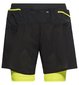 Odlo Axalp Trail 2-in-1 Hardloopbroek Kort Zwart/Fluo Geel Heren