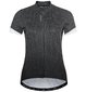 Odlo Essential Full Zip Fietsshirt Korte Mouwen Zwart/Wit Dames