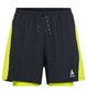 Odlo Essential 5 Inch 2-in-1 Hardloopbroek Zwart/Geel Heren