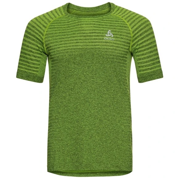 Odlo Essential Seamless Crew Neck Hardloopshirt Korte Mouwen Groen Heren