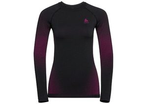 Odlo Performance Warm Eco Crew Neck Thermoshirt Lange Mouwen Zwart/Roze Dam