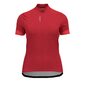 Odlo Essential Full Zip Fietsshirt Korte Mouwen Rood Dames