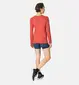 Odlo Essential Seamless Hardloopshirt Lange Mouwen Rood Dames