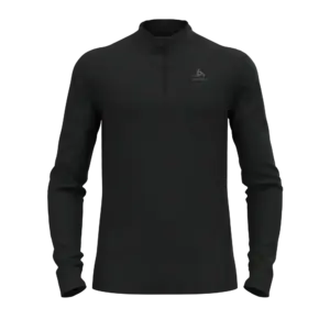 Odlo Merino 200 BL Turtle Half Zip Thermoshirt Lange Mouwen Zwart Heren