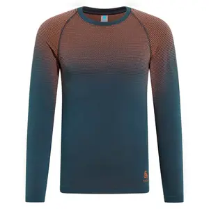 Odlo Performance Light Eco Crew Thermoshirt Lange Mouwen Blauw/Rood Heren