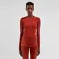Odlo Performance Warm Eco Crew Thermoshirt Lange Mouwen Donkerrood Dames