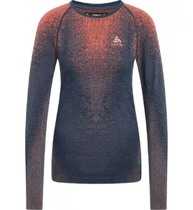 Odlo Blackcomb Eco Crew Thermoshirt Lange Mouwen Blauw/Oranje Dames