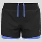ODLO Zeroweight 3 Inch 2-in-1 Hardloopbroek Kort Zwart/Blauw Dames — afbeelding 1