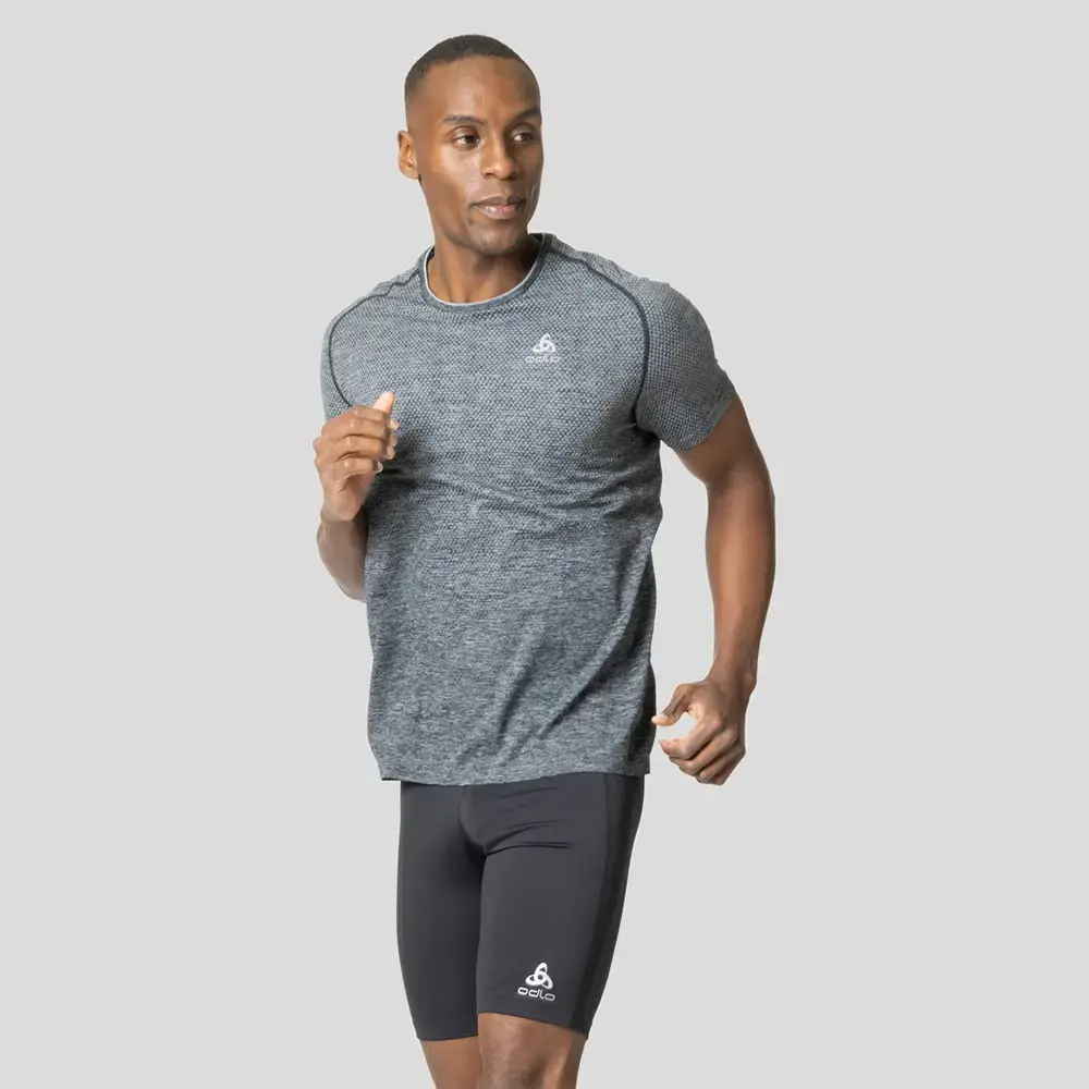 Odlo Essential Seamless Hardloopshirt Korte Mouwen Grijs Heren