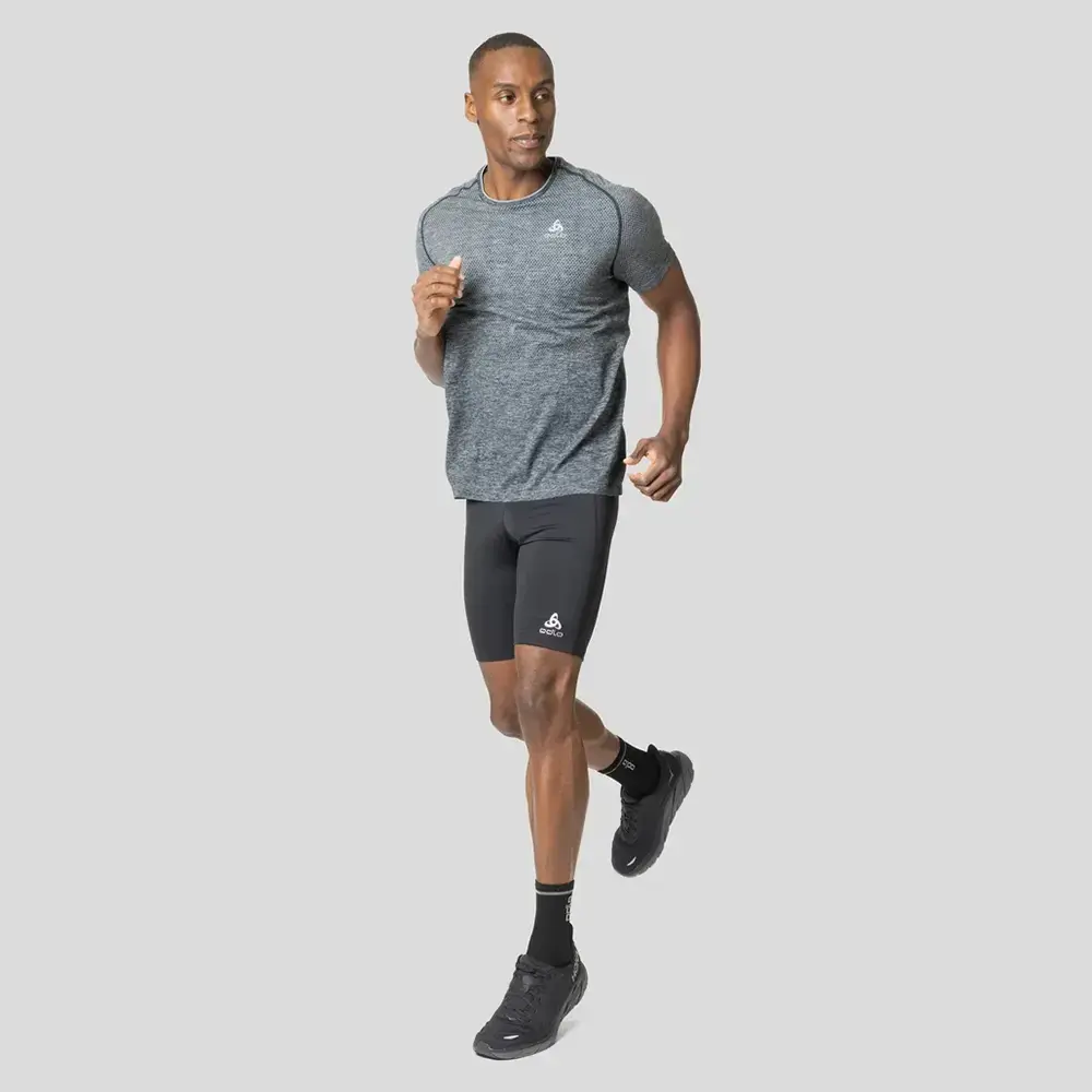 Odlo Essential Seamless Hardloopshirt Korte Mouwen Grijs Heren