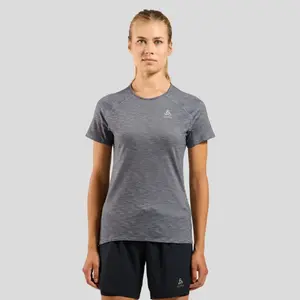 Odlo X-ALP PW 115 Crew Neck Hardloopshirt Korte Mouwen Grijs Dames