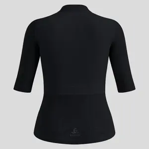 Odlo Zeroweight Merino Full Zip Fietsshirt Korte Mouwen Zwart Dames