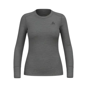 Odlo Merino 200 BL Crew Thermoshirt Lange Mouwen Grijs Melange Dames