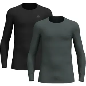 Odlo Active Warm BL Crew Thermoshirt Lange Mouwen Zwart/Groen Heren 2-Pack