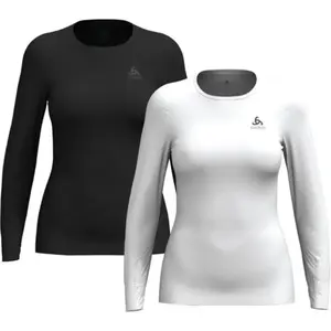 Odlo Active Warm BL Crew Thermoshirt Lange Mouwen Zwart/Wit Dames 2-Pack