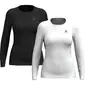 Odlo Active Warm BL Crew Thermoshirt Lange Mouwen Zwart/Wit Dames 2-Pack