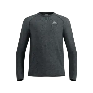 Odlo Essential Seamless Hardloopshirt Lange Mouwen Grijs Melange Heren