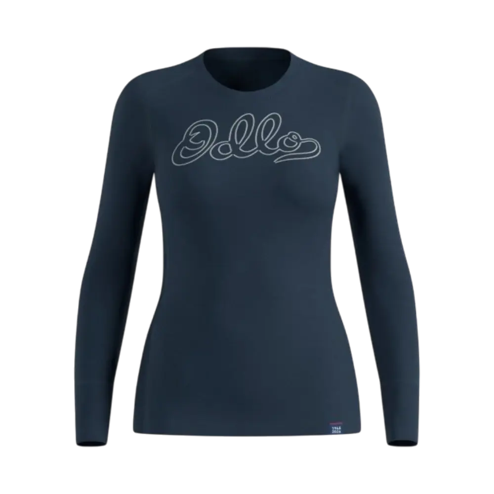 ODLO Merino 200 BL Crew 80 Jears Thermoshirt Lange Mouwen Donkergrijs Dames