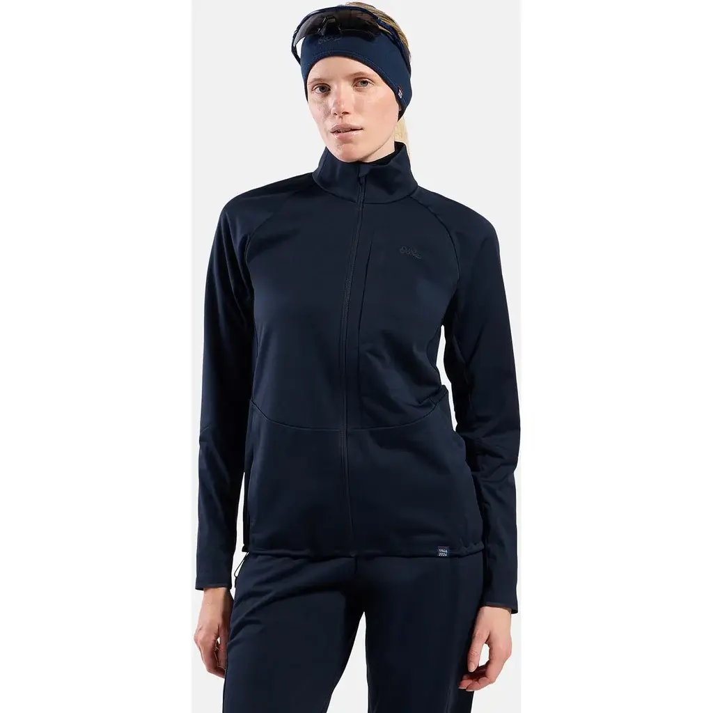 ODLO Zeroweight Elite Windproof 80 Years Hardloopjack Donkergrijs Dames