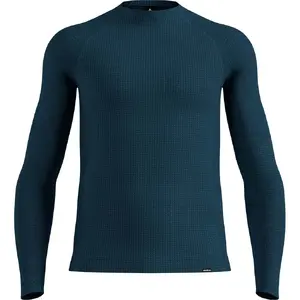 ODLO Seamless Performance Wool BL Crew Thermoshirt Lange Mouwen Blauw Heren
