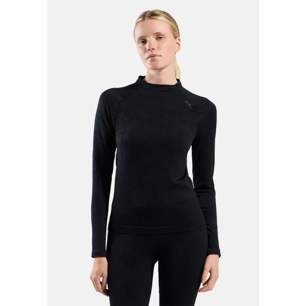 ODLO Performance Warm BL Crew Thermoshirt Lange Mouwen Zwart Dames