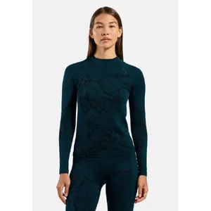 ODLO Performance Warm BL Crew Thermoshirt Lange Mouwen Blauw Dames